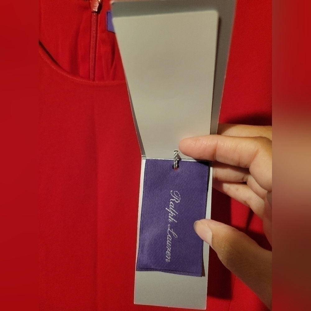 Ralph lauren purple label red gold side buttons Gown Dress size 12. - Picture 6 of 13